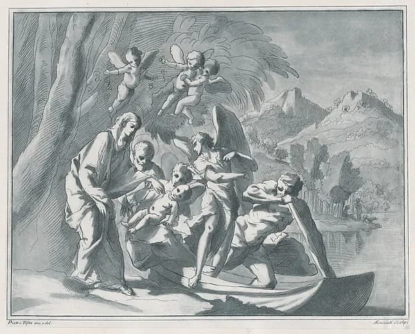 The rest on the Flight into Egypt by Andrea Scacciati depicting Matthew 2