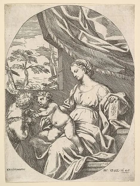 The Virgin and Child with the Young St. John the Baptist by Carlo Maratti depicting Matthew 3