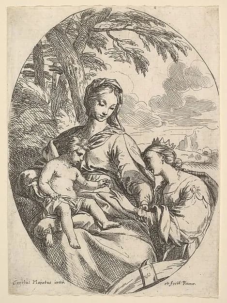 The Marriage of St. Catherine by Carlo Maratti depicting Romans 8