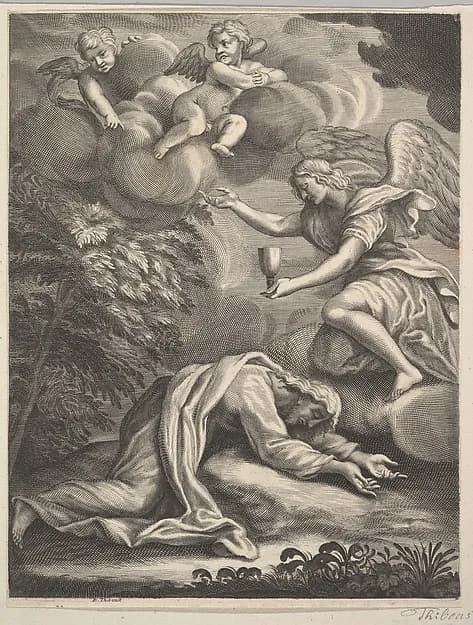 Agony in the Garden by Benoit Thiboust depicting Matthew 26