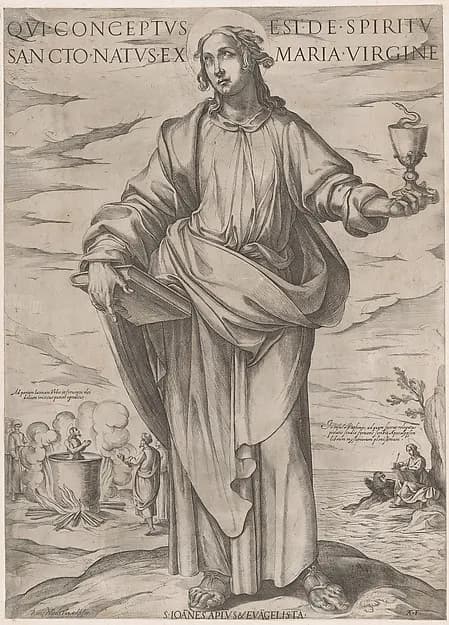 St. John the Evangelist, from "Christ, Mary and the Apostles" by Antonio Tempesta depicting Revelation 1