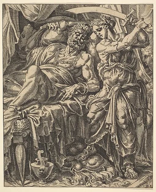 Judith Slaying Holofernes, from "The Story of Judith and Holofernes" by Maarten van Heemskerck depicting Judith 13