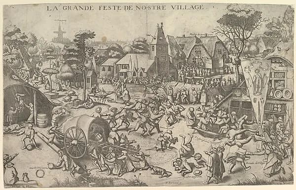 The Kermis of Saint George by Johannes van Doetecum I depicting Revelation 12