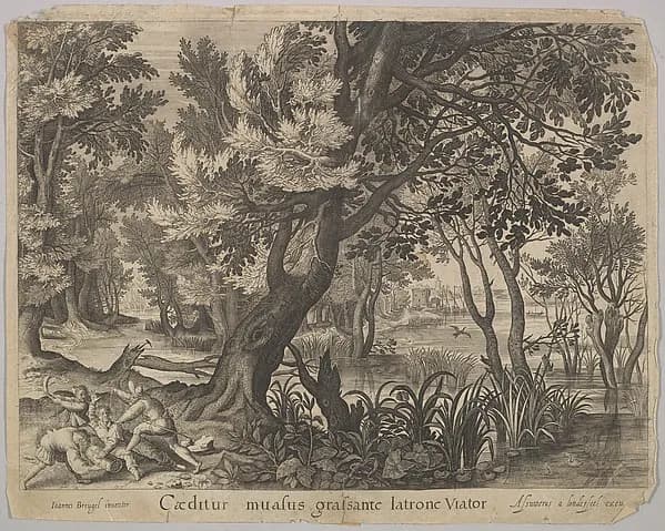 The Thieves Robbing the Man from The Good Samaritan by Jan Brueghel the Elder depicting Luke 10