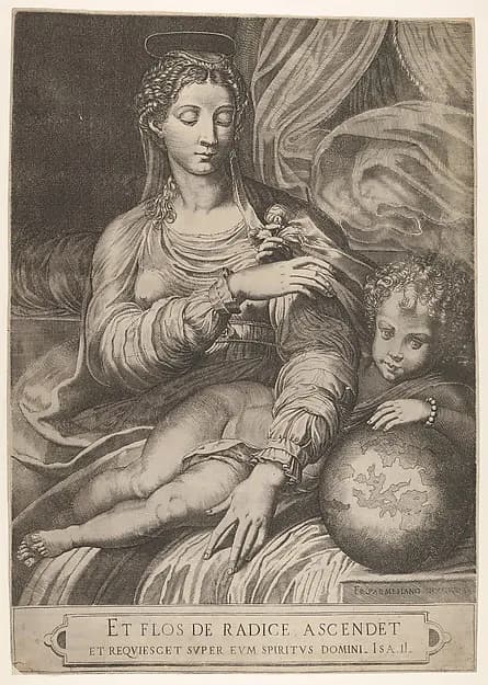 Madonna of the Rose by Domenico Tibaldi depicting Luke 2