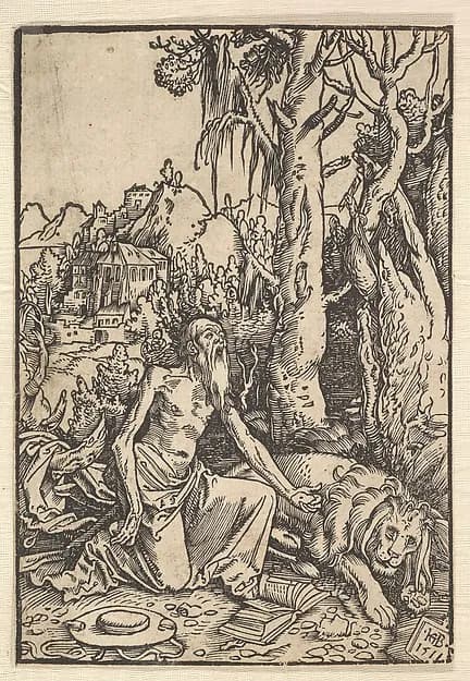 St. Jerome in the Desert by Hans Baldung Grien depicting Romans 8