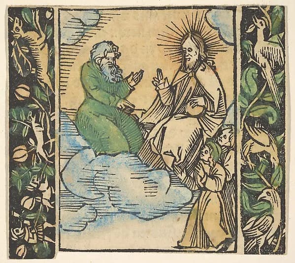 Illustration from Beschlossen Gart des Rosenkranz Mariae by Hans Baldung Grien depicting John 1