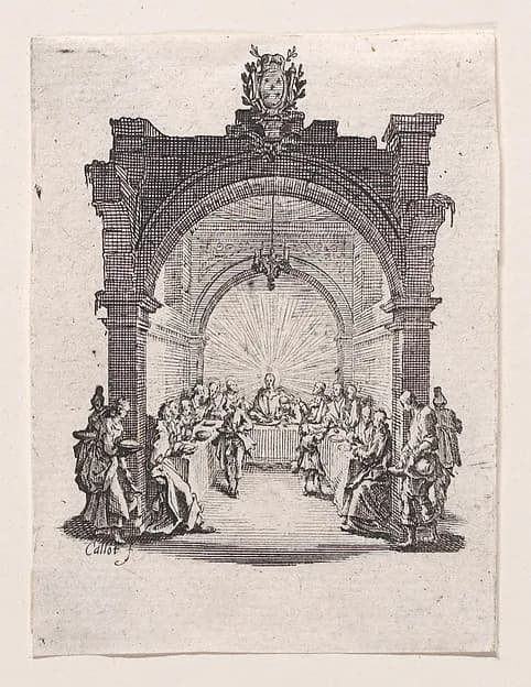 La Cène (The Last Supper), from "La Petite Passion" (The Little Passion) by Jacques Callot depicting Matthew 26