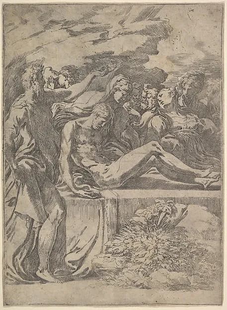 Entombment by Parmigianino (Girolamo Francesco Maria Mazzola) depicting Matthew 27