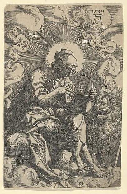 Saint Mark, from "The Four Evangelists" by Heinrich Aldegrever depicting Mark 1