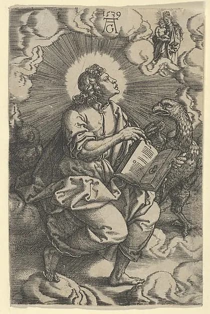 Saint John, from "The Four Evangelists" by Heinrich Aldegrever depicting Revelation 1