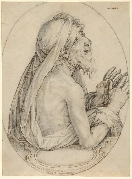 Lazarus by Jan van der Straet, called Stradanus depicting John 11