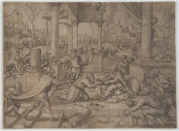The Adoration of the Magi by Bernard van Orley depicting Matthew 2