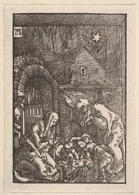 Nativity, from "The Fall and Salvation of Mankind Through the Life and Passion of Christ" by Albrecht Altdorfer depicting Luke 2