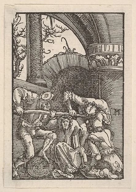 The Crowning with Thorns, from "The Fall and Salvation of Mankind Through the Life and Passion of Christ" by Albrecht Altdorfer depicting Matthew 27