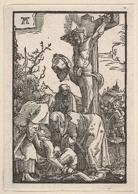 The Crucifixion, from "The Fall and Salvation of Mankind Through the Life and Passion of Christ" by Albrecht Altdorfer depicting Matthew 27