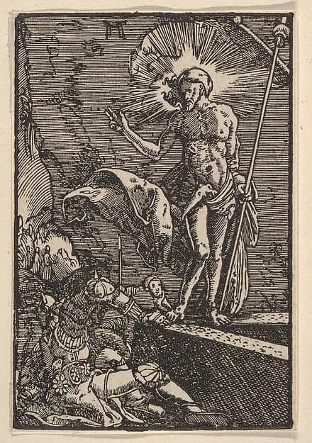 The Resurrection, from "The Fall and Salvation of Mankind Through the Life and Passion of Christ" by Albrecht Altdorfer depicting Matthew 28