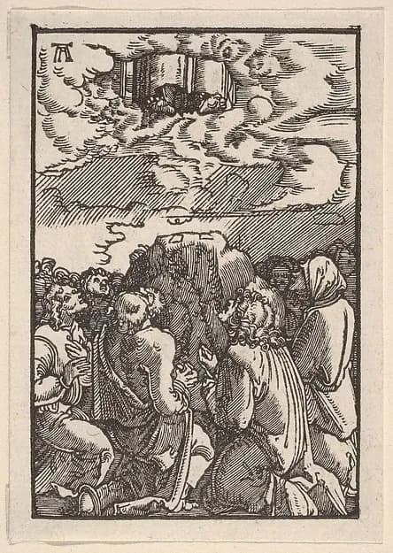 The Ascension of Christ, from "The Fall and Salvation of Mankind Through the Life and Passion of Christ" by Albrecht Altdorfer depicting Acts 1
