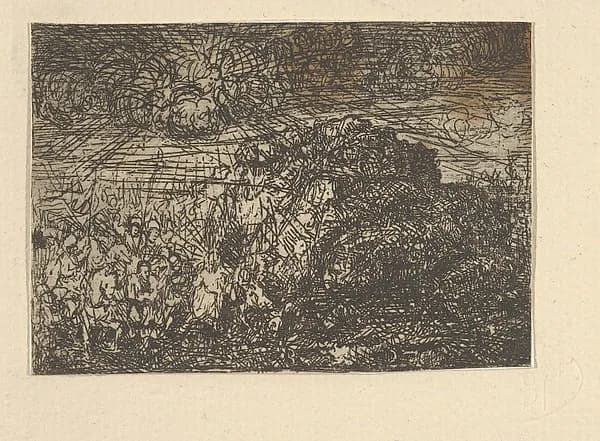L'Arrestation du Christ (The Arrest of Christ) by Rodolphe Bresdin depicting Mark 14