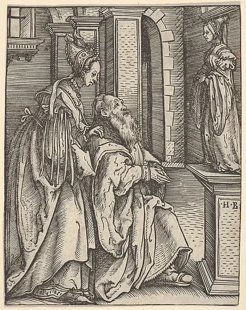Solomon Adoring the Idols, from "Women's Wile" (Weiberlisten) by Hans Burgkmair depicting 1 Kings 3