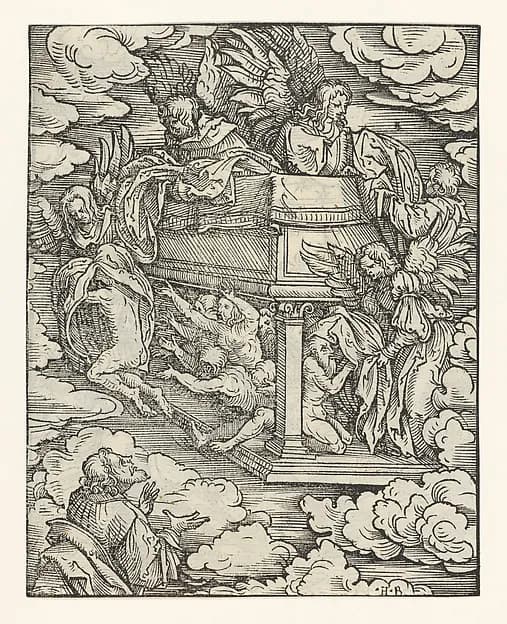 The Clothing of the Elect, plate 4 from "The Apocalypse" by Hans Burgkmair depicting Revelation 1