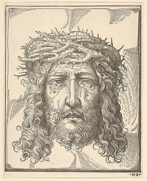 The Head of Christ Crowned with Thorns by Hans Burgkmair depicting John 1