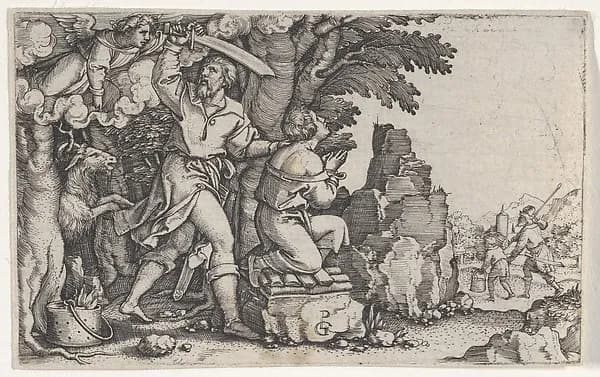 Abraham's Sacrifice, from "The Story of Abraham" by Georg Pencz depicting Genesis 18