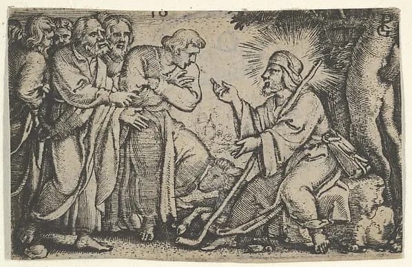 Christ Speaking to the Disciples, from "The Story of Christ" by Georg Pencz depicting John 1