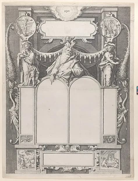 Moses with the Tables of the Law by Jacques de Gheyn II depicting Exodus 20