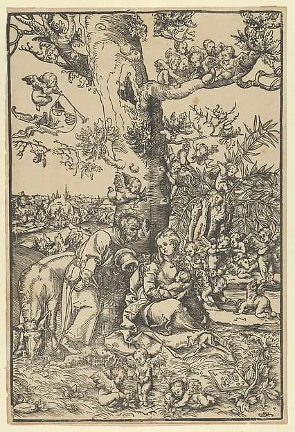 Rest on the Flight into Egypt by Lucas Cranach the Elder depicting Matthew 2