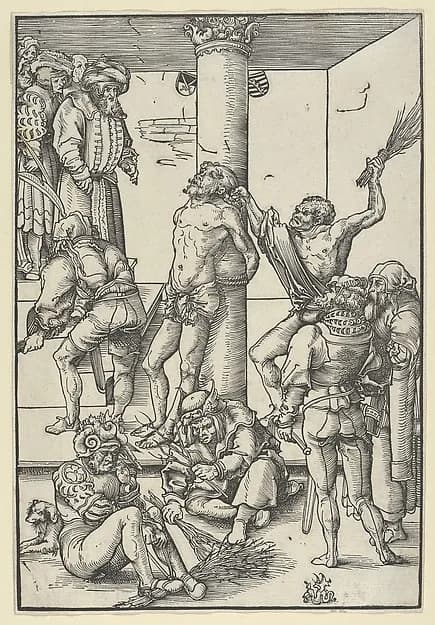 The Flagellation, from The Passion by Lucas Cranach the Elder depicting Matthew 27