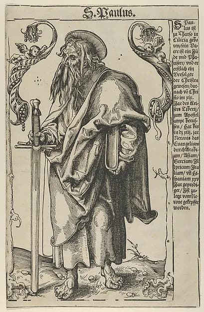 Paul from Christ, the Apostles and St. Paul by Lucas Cranach the Elder depicting Acts 9