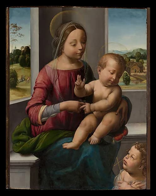 Madonna and Child with the Young Saint John the Baptist by Fra Bartolomeo (Bartolomeo di Paolo del Fattorino) depicting Matthew 3
