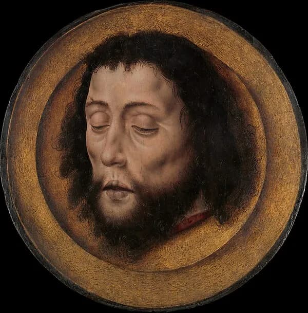 Head of Saint John the Baptist on a Charger by Aelbert Bouts depicting Matthew 3