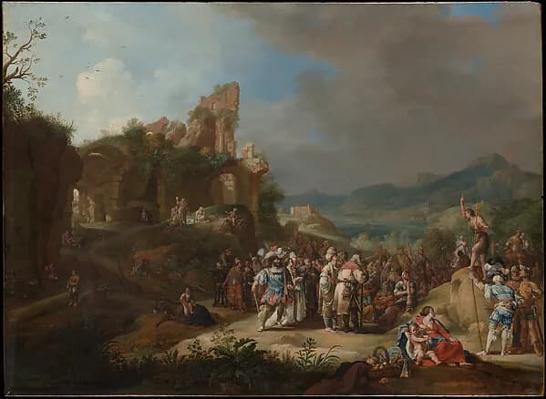The Preaching of John the Baptist by Bartholomeus Breenbergh depicting John 1