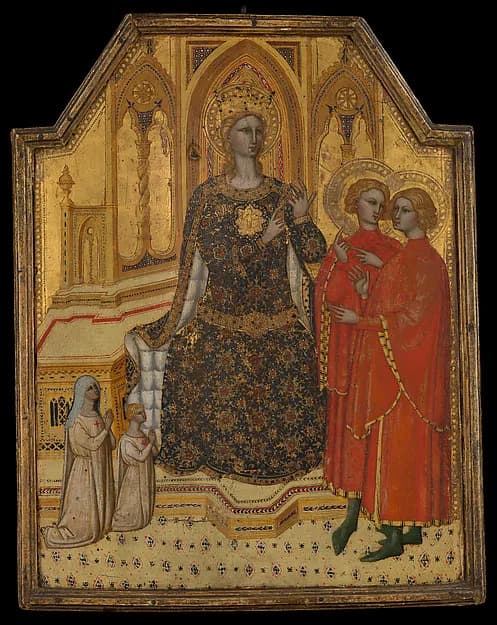 Saint Catherine Disputing and Two Donors by Cenni di Francesco di Ser Cenni depicting Romans 8