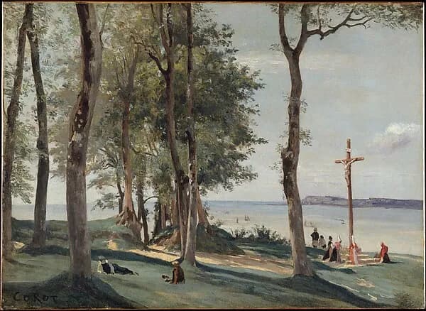 Honfleur: Calvary by Camille Corot depicting Matthew 27