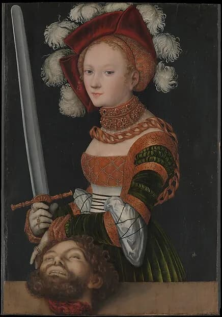 Judith with the Head of Holofernes by Lucas Cranach the Elder depicting Judith 13