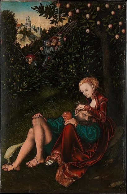 Samson and Delilah by Lucas Cranach the Elder depicting Judges 16