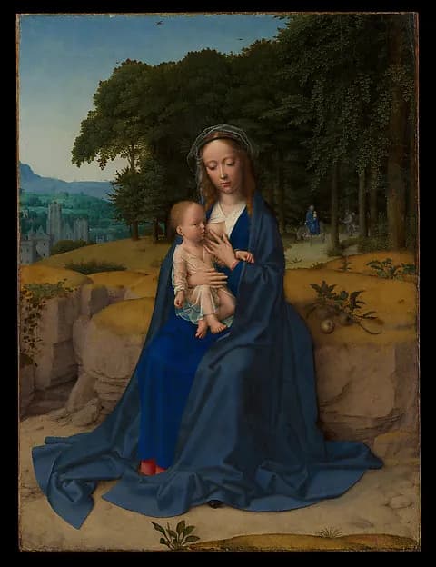 The Rest on the Flight into Egypt by Gerard David depicting Matthew 2
