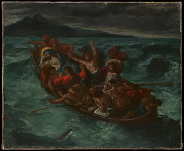 Christ Asleep during the Tempest by Eugène Delacroix depicting Mark 4