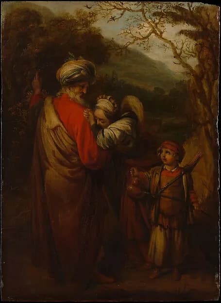 Abraham Dismissing Hagar and Ishmael by Barent Fabritius depicting Genesis 18
