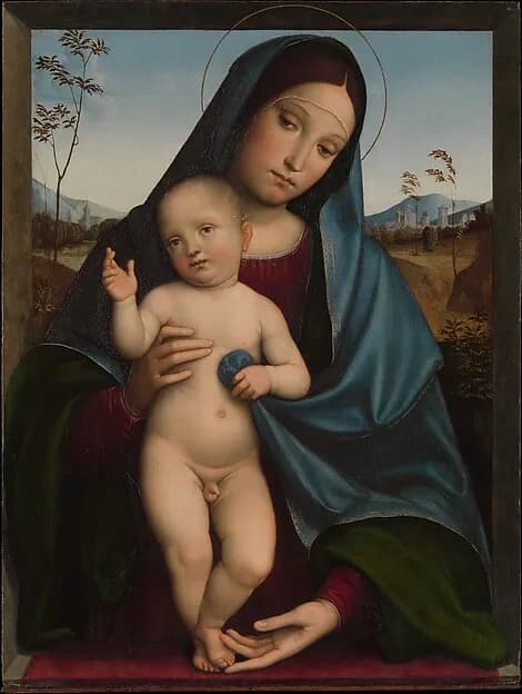 Madonna and Child by Francesco Francia depicting Luke 2