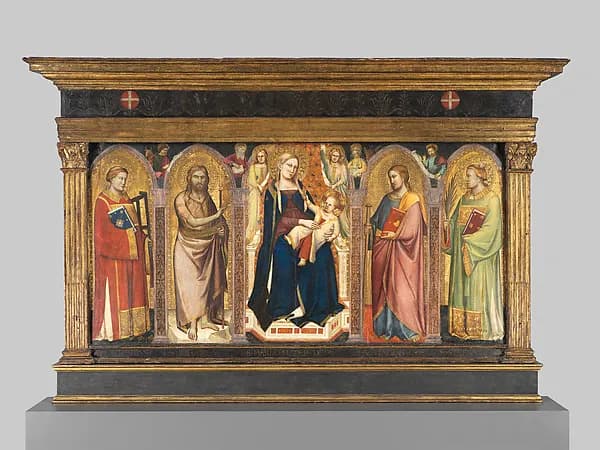 Madonna and Child Enthroned with Saints by Taddeo Gaddi depicting Luke 2