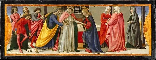 The Marriage of the Virgin by Davide Ghirlandaio (David Bigordi) depicting Luke 1