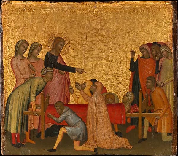 Saint John the Evangelist Raises Satheus to Life by Francescuccio Ghissi (Francesco di Cecco Ghissi) depicting Revelation 1