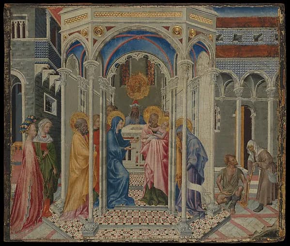 The Presentation of Christ in the Temple by Giovanni di Paolo (Giovanni di Paolo di Grazia) depicting Luke 1