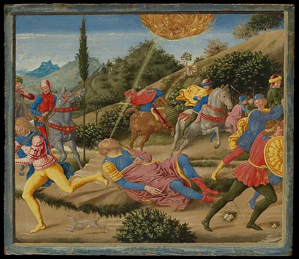 The Conversion of Saint Paul by Benozzo Gozzoli (Benozzo di Lese di Sandro) depicting Acts 9