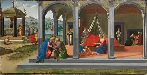 Scenes from the Life of Saint John the Baptist by Francesco Granacci depicting Matthew 3