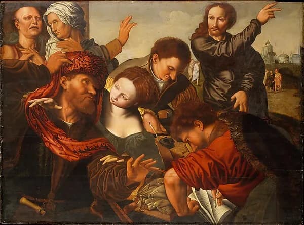 The Calling of Saint Matthew by Jan Sanders van Hemessen depicting Matthew 1